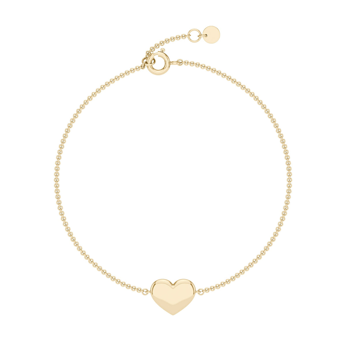 Heart Pendant Chain Bracelet in 14K Gold - NavianJewelry™