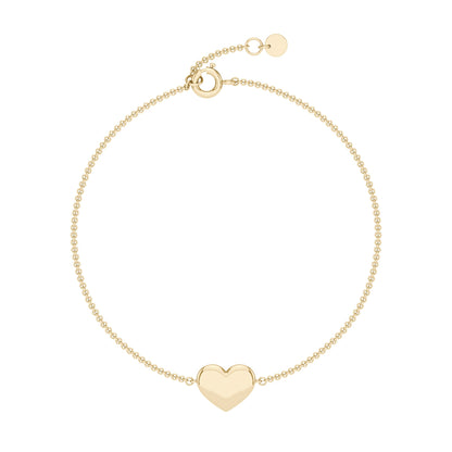 Heart Pendant Chain Bracelet in 14K Gold - NavianJewelry™