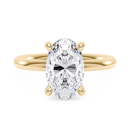 Oval Cut Moissanite Engagement Ring and Half Eternity Band Bridal Ring Set