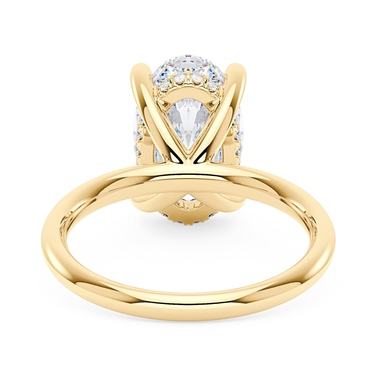 Oval Cut Moissanite Engagement Ring and Half Eternity Band Bridal Ring Set