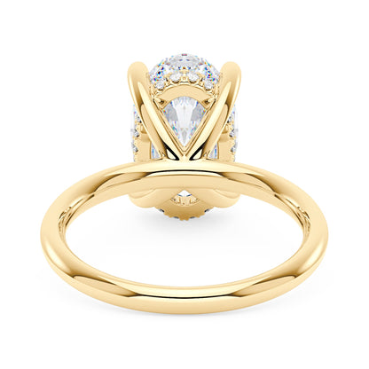 Oval Cut Moissanite Engagement Ring and Half Eternity Band Bridal Ring Set