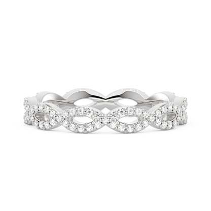 Art Deco Infinity Twist Moissanite Pavé Eternity Band - NavianJewelry™