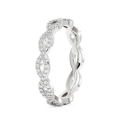 Art Deco Infinity Twist Moissanite Pavé Eternity Band - NavianJewelry™