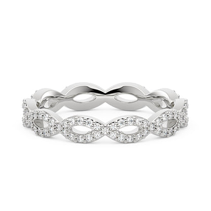Art Deco Infinity Twist Moissanite Pavé Eternity Band - NavianJewelry™