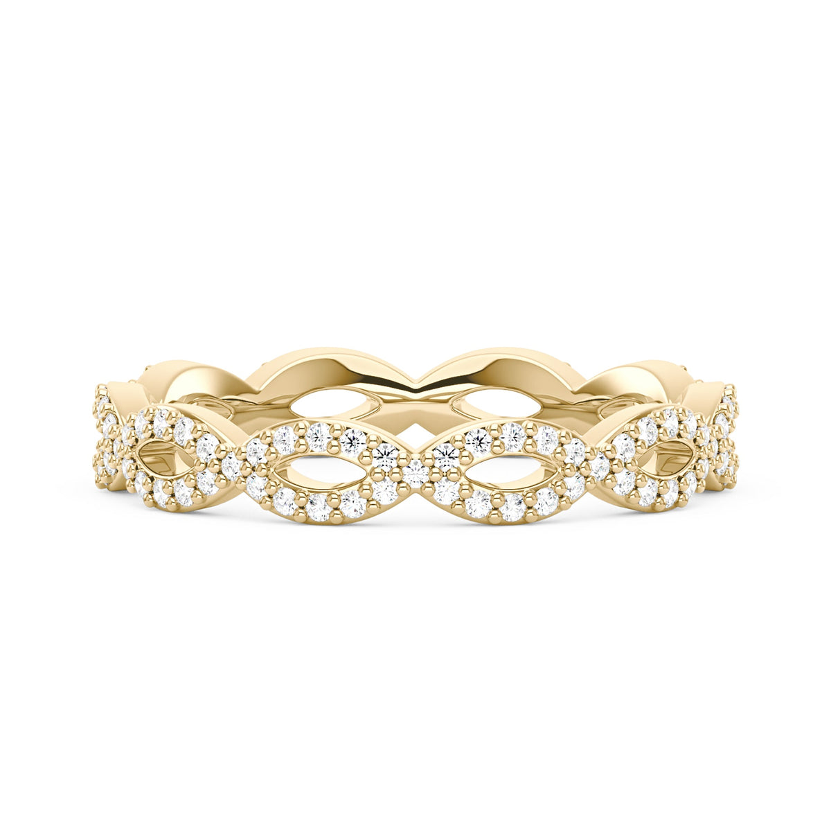Art Deco Infinity Twist Moissanite Pavé Eternity Band - NavianJewelry™