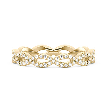 Art Deco Infinity Twist Moissanite Pavé Eternity Band - NavianJewelry™