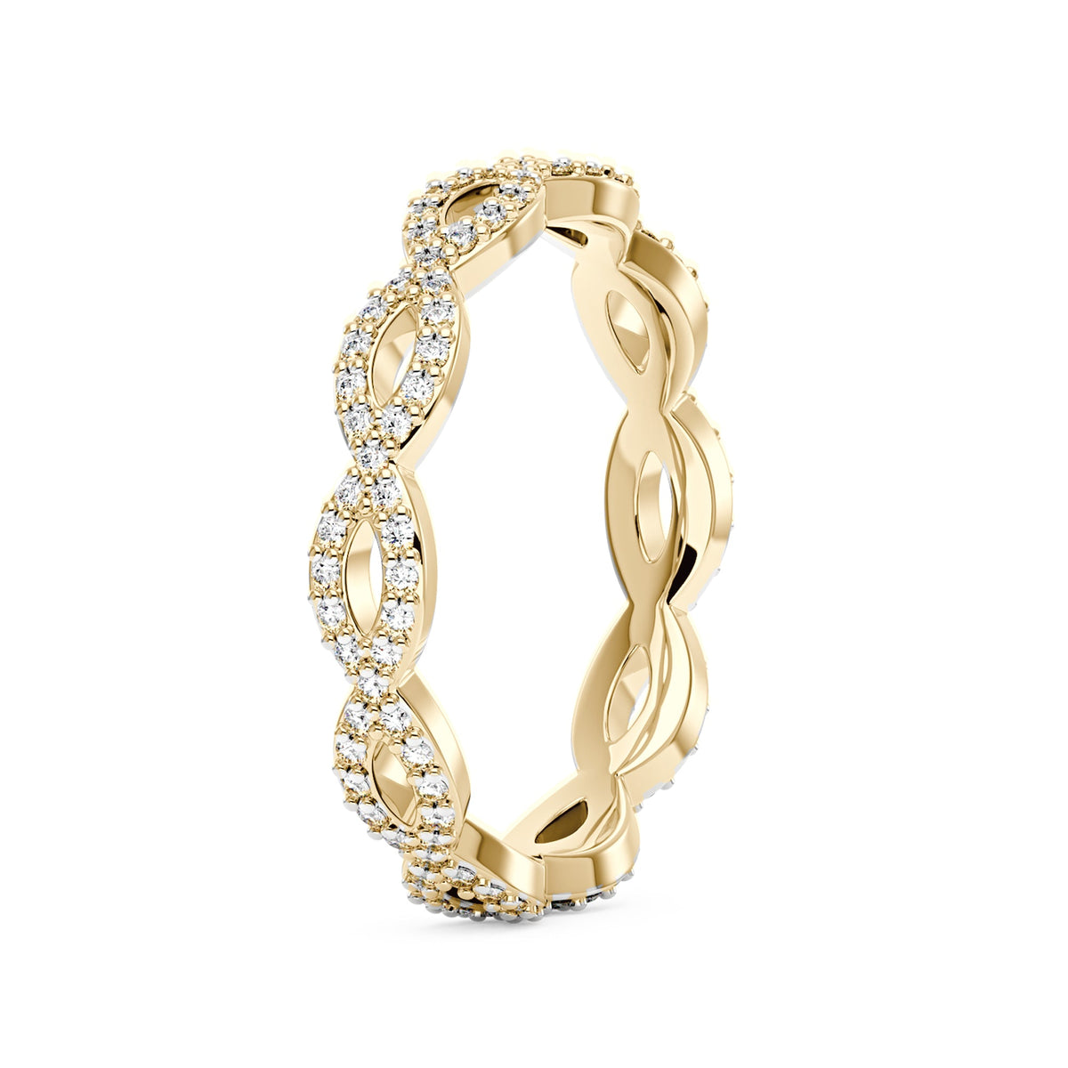Art Deco Infinity Twist Moissanite Pavé Eternity Band - NavianJewelry™