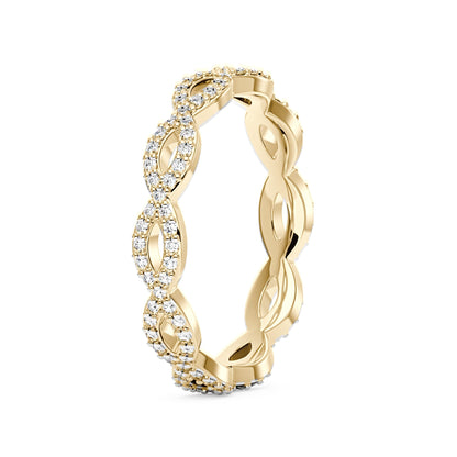 Art Deco Infinity Twist Moissanite Pavé Eternity Band - NavianJewelry™