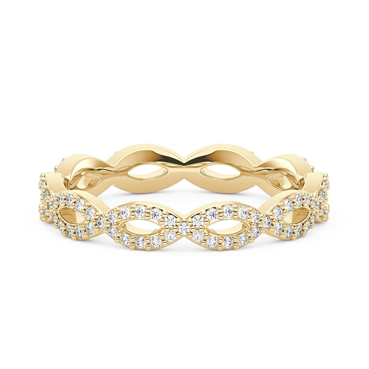 Art Deco Infinity Twist Moissanite Pavé Eternity Band - NavianJewelry™