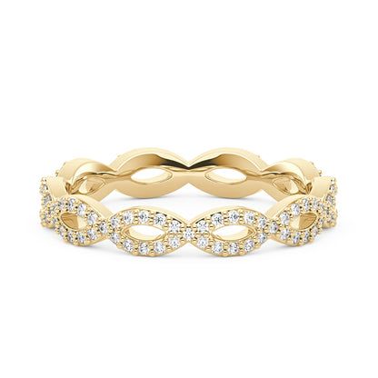 Art Deco Infinity Twist Moissanite Pavé Eternity Band - NavianJewelry™