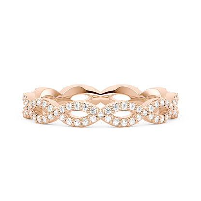 Art Deco Infinity Twist Moissanite Pavé Eternity Band - NavianJewelry™