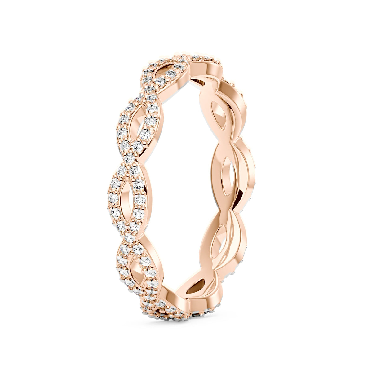 Art Deco Infinity Twist Moissanite Pavé Eternity Band - NavianJewelry™
