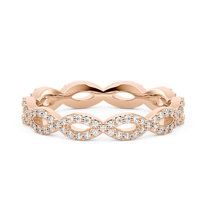 Art Deco Infinity Twist Moissanite Pavé Eternity Band - NavianJewelry™