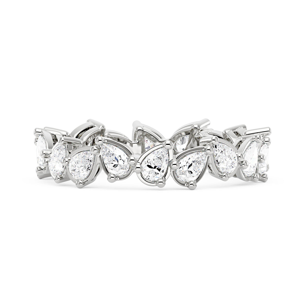 Irregular Pear Moissanite Bezel Eternity Band - NavianJewelry™