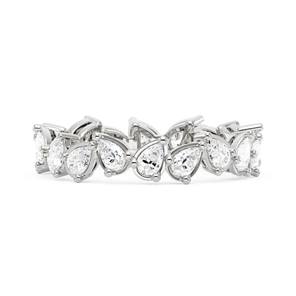 Irregular Pear Moissanite Bezel Eternity Band - NavianJewelry™