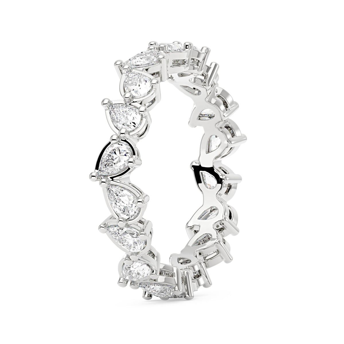 Irregular Pear Moissanite Bezel Eternity Band - NavianJewelry™