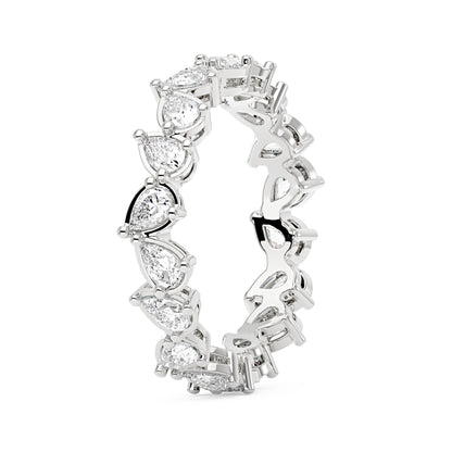 Irregular Pear Moissanite Bezel Eternity Band - NavianJewelry™