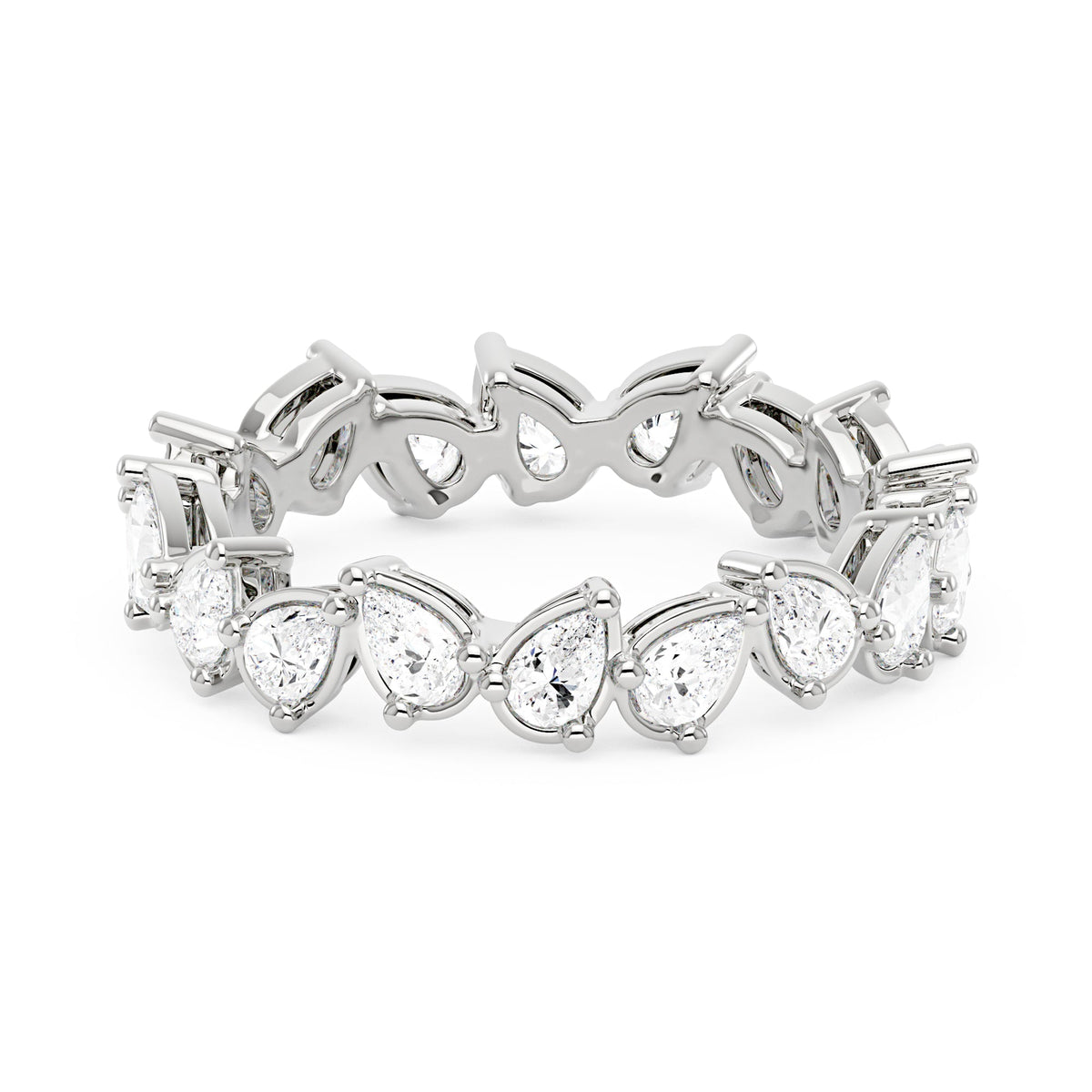 Irregular Pear Moissanite Bezel Eternity Band - NavianJewelry™