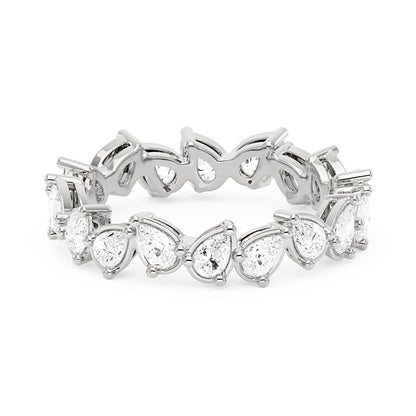 Irregular Pear Moissanite Bezel Eternity Band - NavianJewelry™