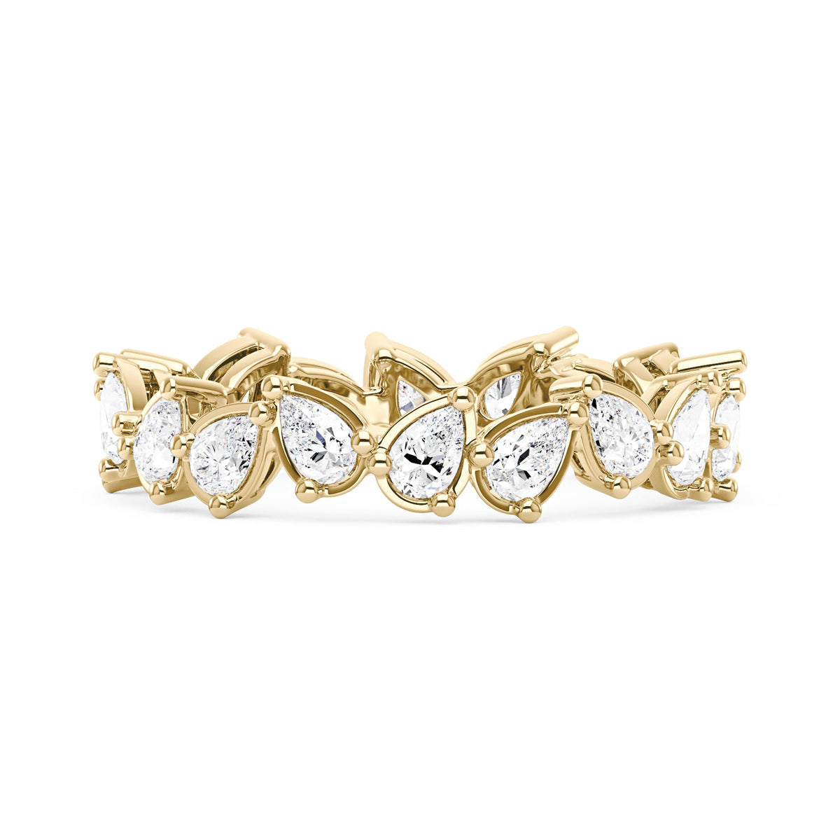Irregular Pear Moissanite Bezel Eternity Band - NavianJewelry™