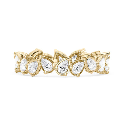 Irregular Pear Moissanite Bezel Eternity Band - NavianJewelry™