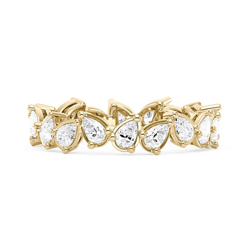 Irregular Pear Moissanite Bezel Eternity Band - NavianJewelry™