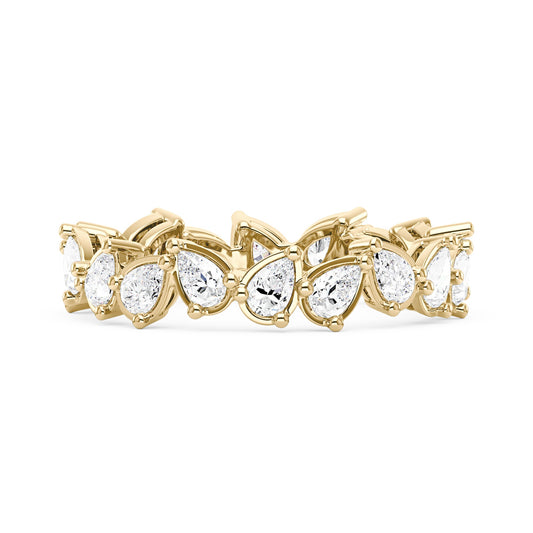 Irregular Pear Moissanite Bezel Eternity Band - NavianJewelry™