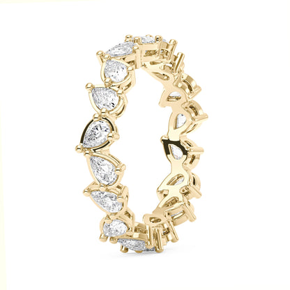 Irregular Pear Moissanite Bezel Eternity Band - NavianJewelry™