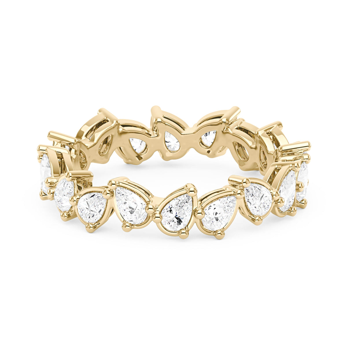 Irregular Pear Moissanite Bezel Eternity Band - NavianJewelry™