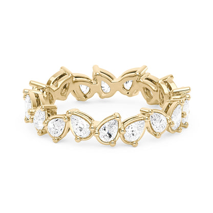 Irregular Pear Moissanite Bezel Eternity Band - NavianJewelry™