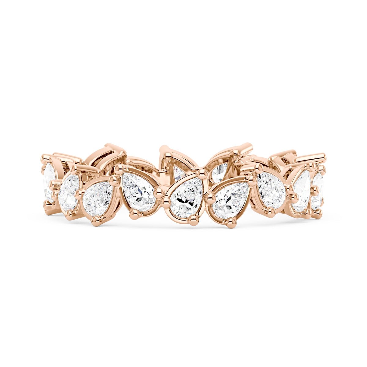 Irregular Pear Moissanite Bezel Eternity Band - NavianJewelry™