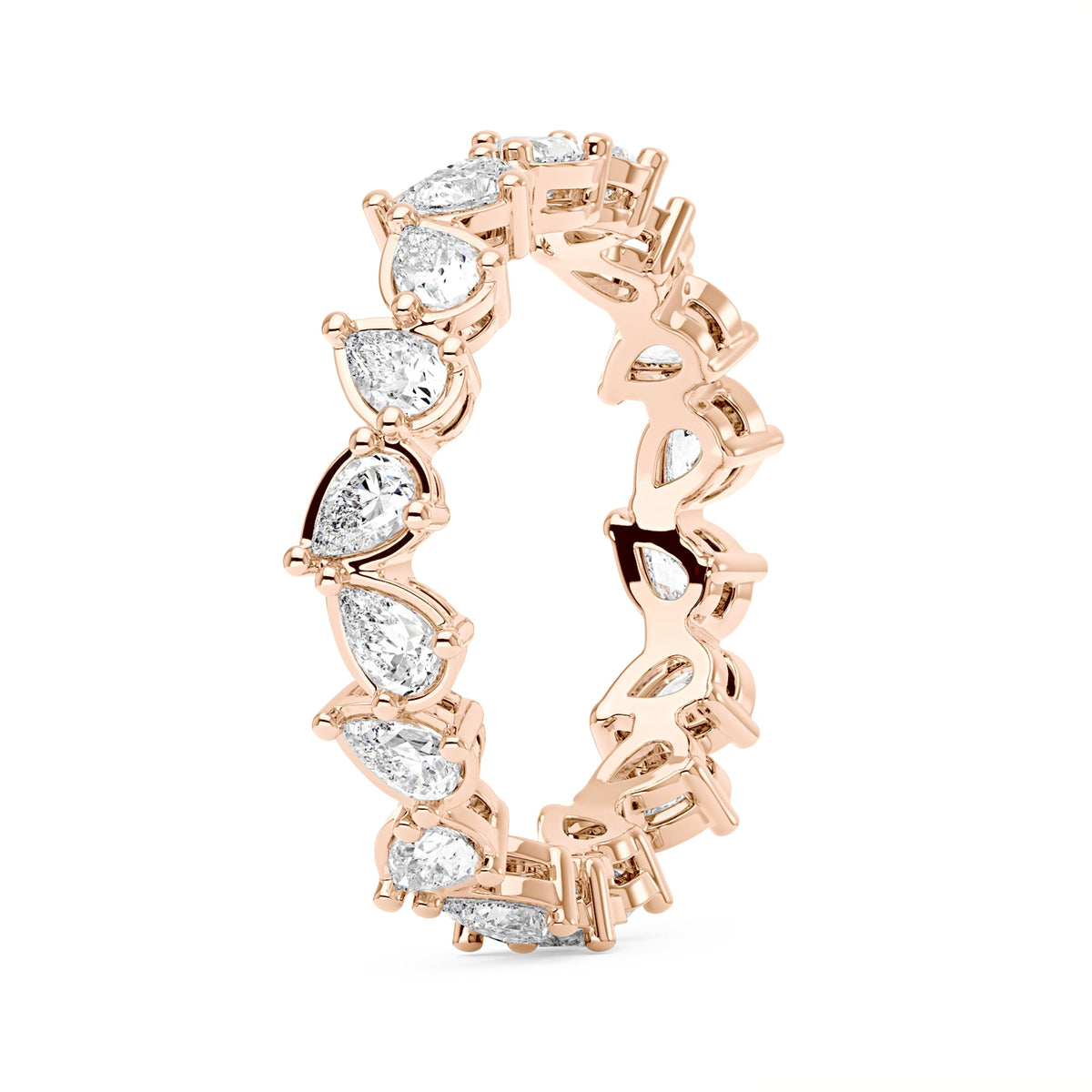 Irregular Pear Moissanite Bezel Eternity Band - NavianJewelry™