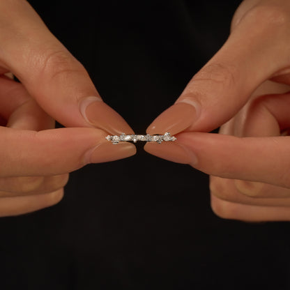 Nature Inspired Marquise Moissanite Half Eternity Band - NavianJewelry™