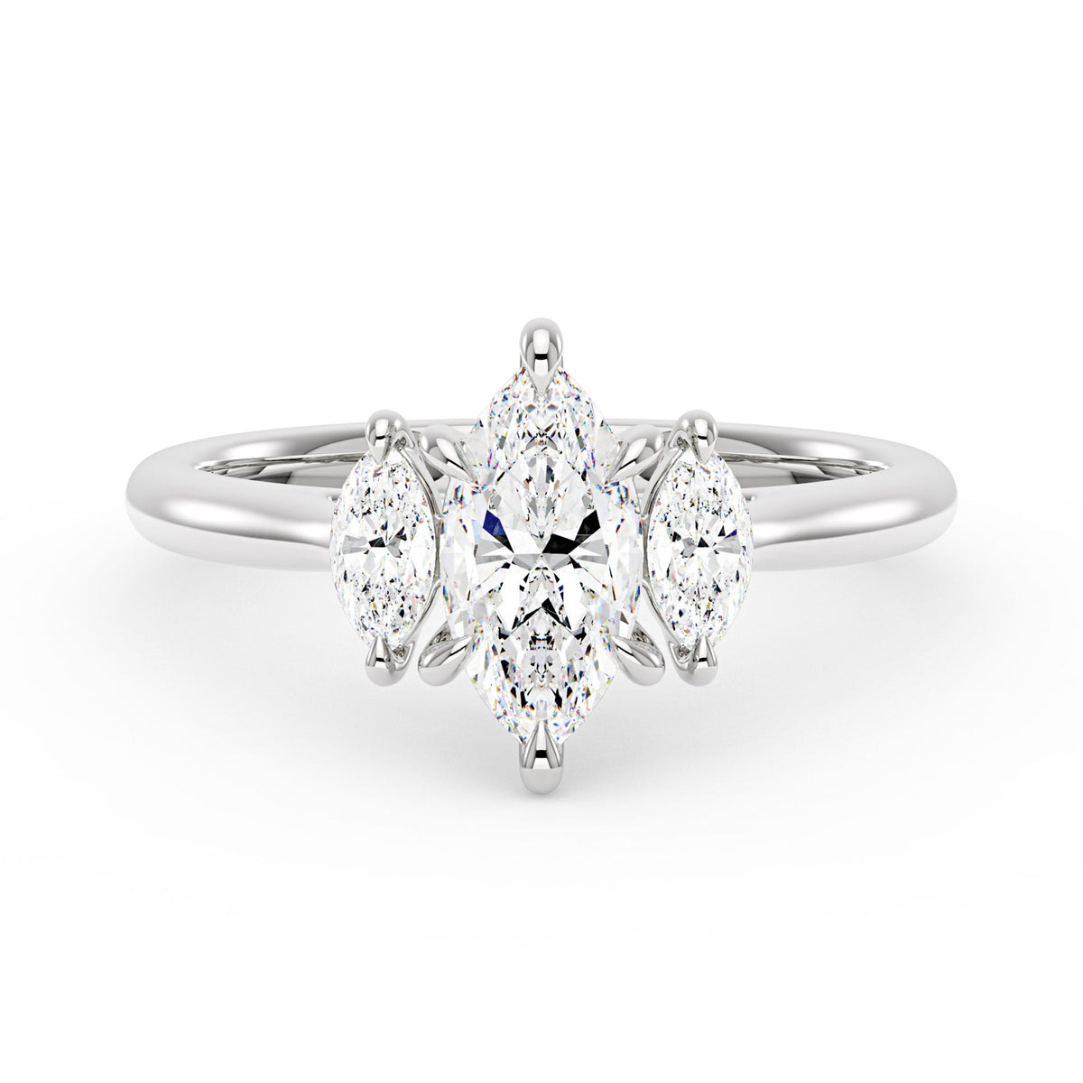 Marquise Moissanite Three Stone Ring - NavianJewelry™