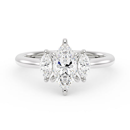 Marquise Moissanite Three Stone Ring - NavianJewelry™