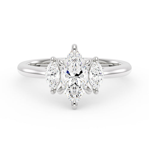 Marquise Moissanite Three Stone Ring - NavianJewelry™