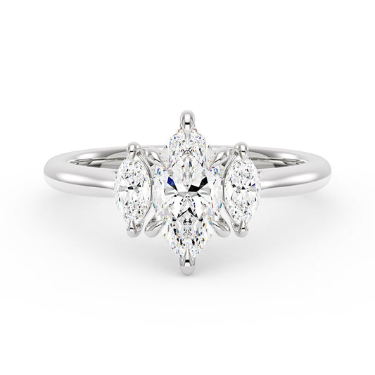 Marquise Moissanite Three Stone Ring - NavianJewelry™