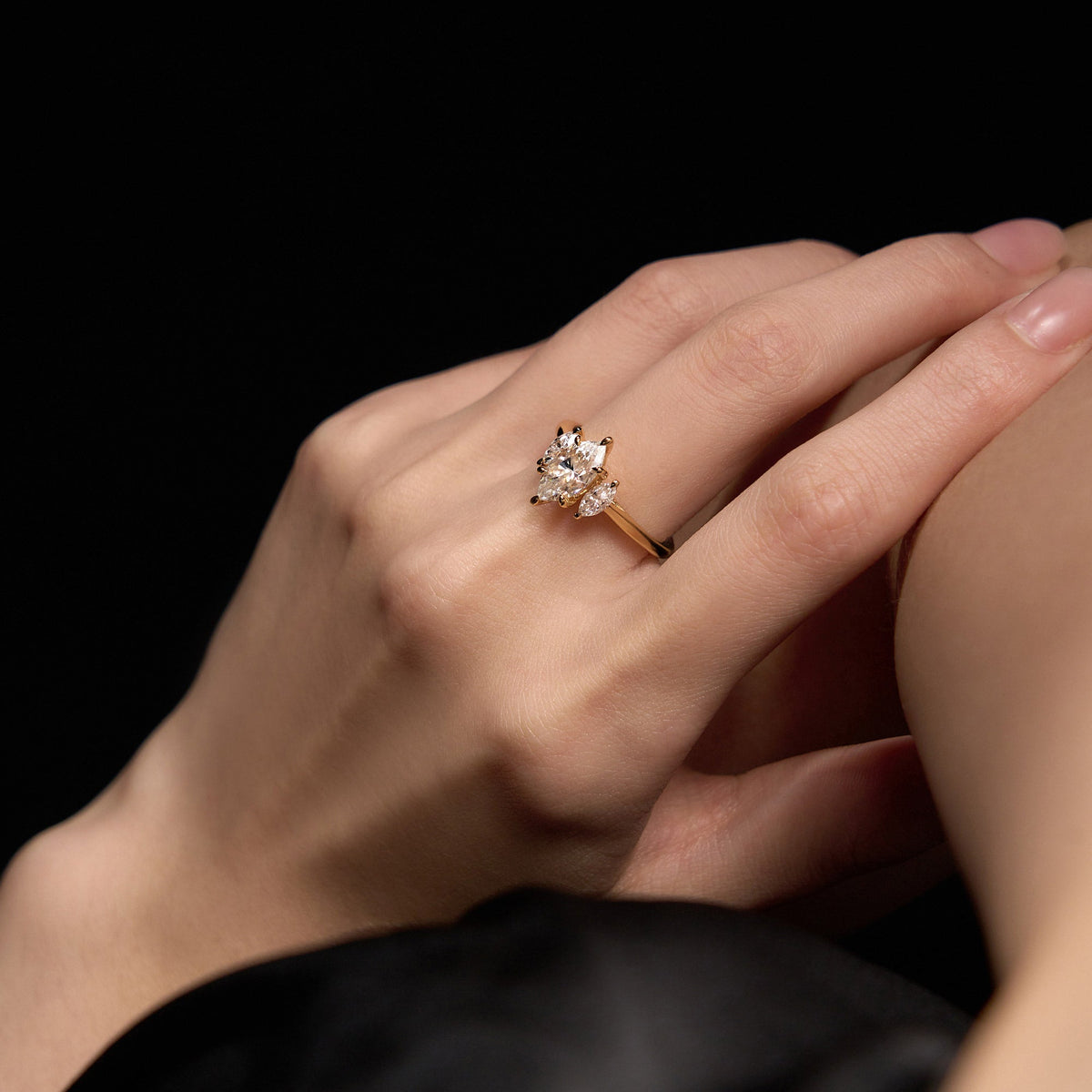Marquise Moissanite Three Stone Ring - NavianJewelry™