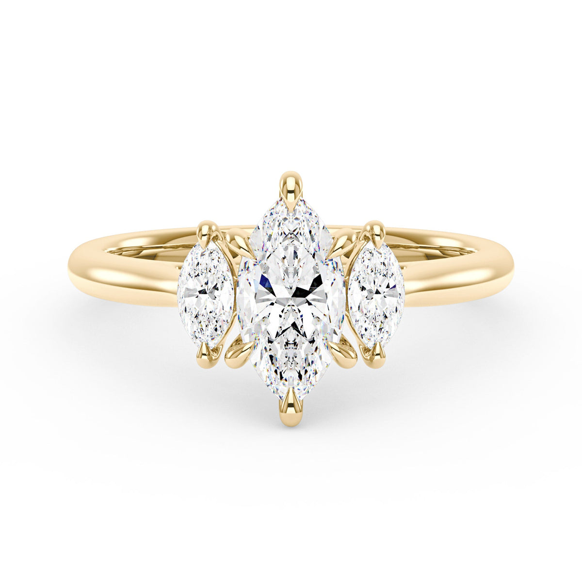 Marquise Moissanite Three Stone Ring - NavianJewelry™