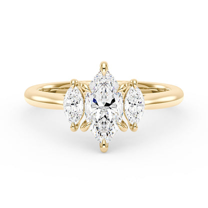 Marquise Moissanite Three Stone Ring - NavianJewelry™