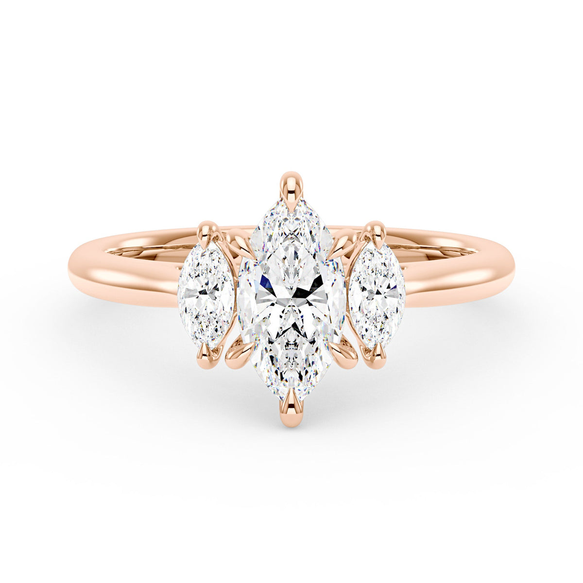 Marquise Moissanite Three Stone Ring - NavianJewelry™