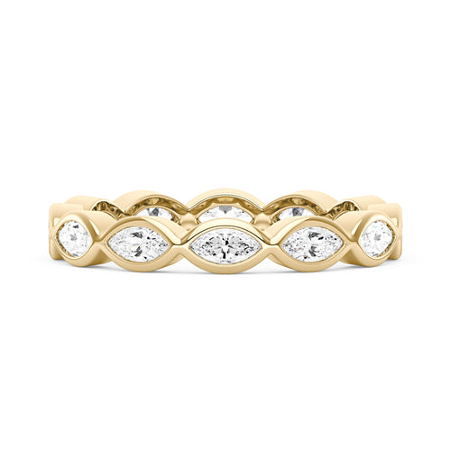 Marquise Shaped Moissanite Bezel Eternity Band - NavianJewelry™
