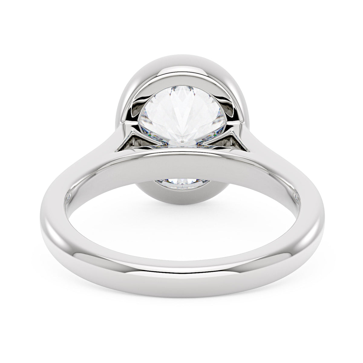 Minimalist Oval Cut Engagement Bezel Ring - NavianJewelry™