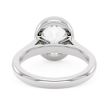 Minimalist Oval Cut Engagement Bezel Ring - NavianJewelry™