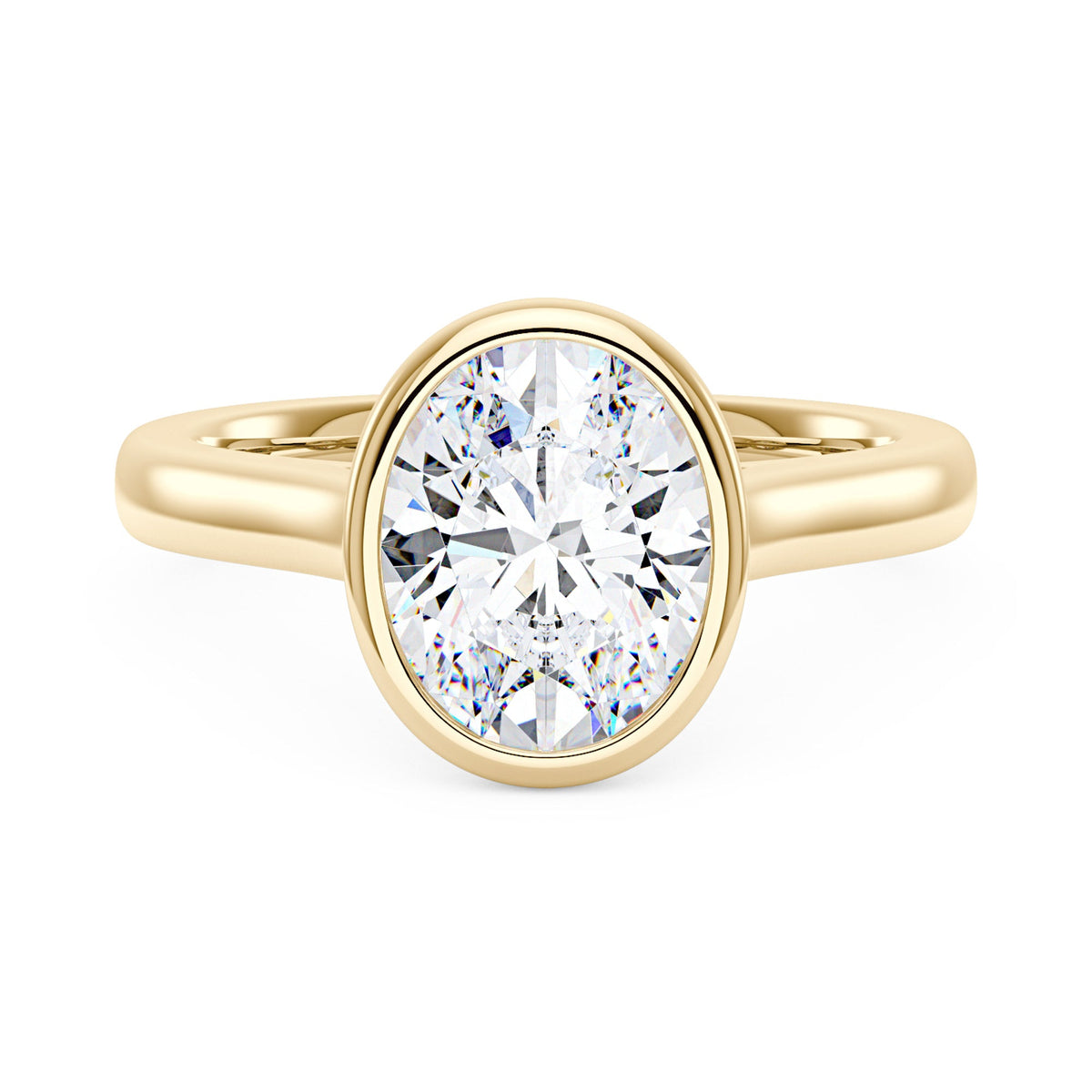 Minimalist Oval Cut Engagement Bezel Ring - NavianJewelry™