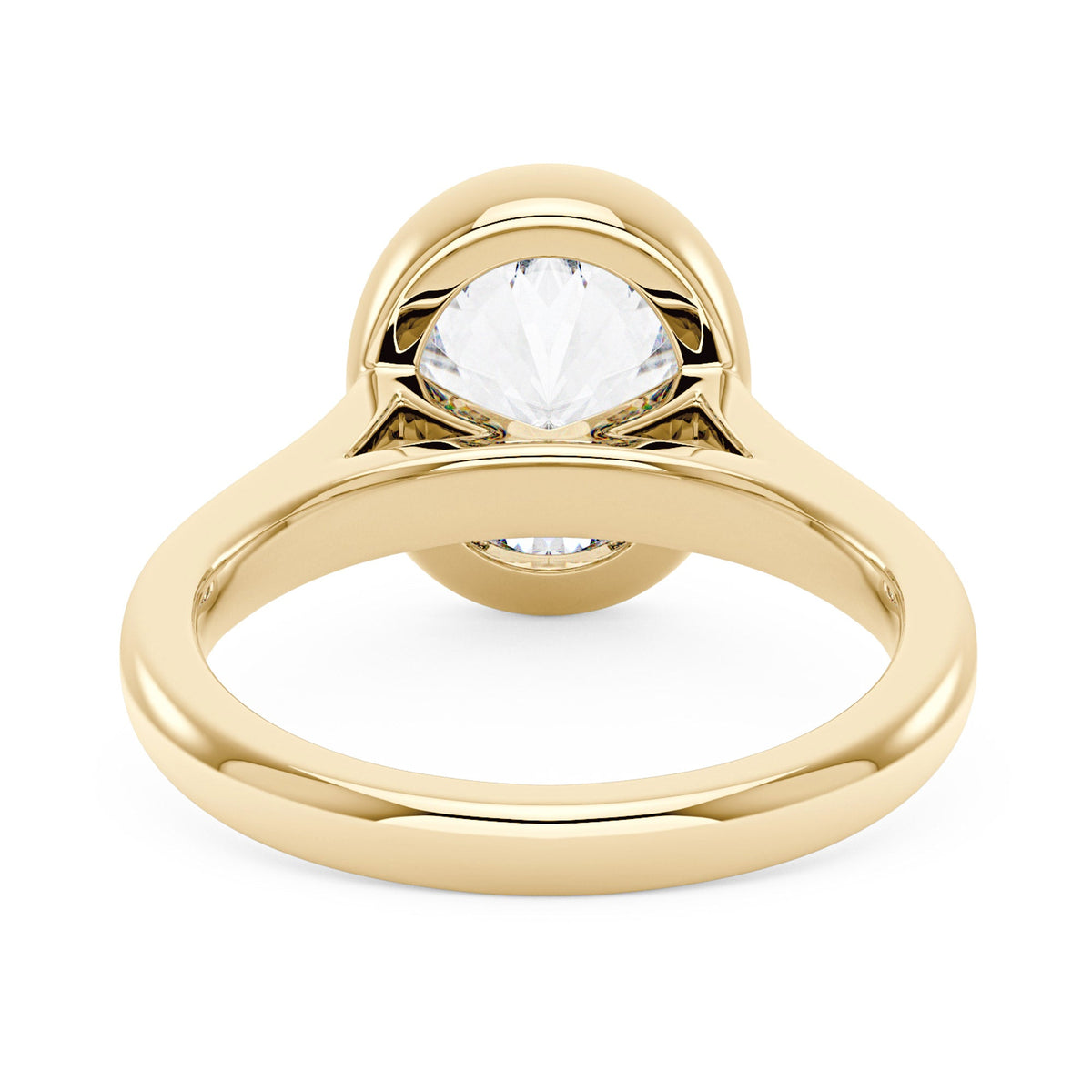 Minimalist Oval Cut Engagement Bezel Ring - NavianJewelry™
