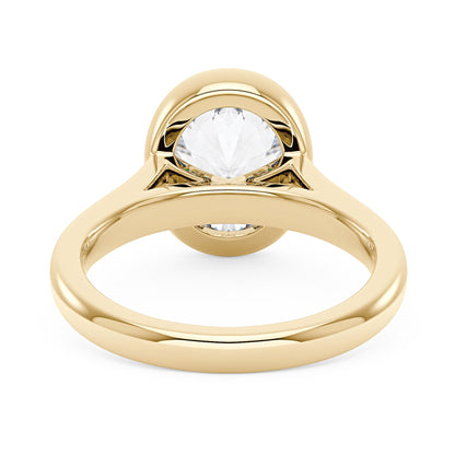 Minimalist Oval Cut Engagement Bezel Ring - NavianJewelry™