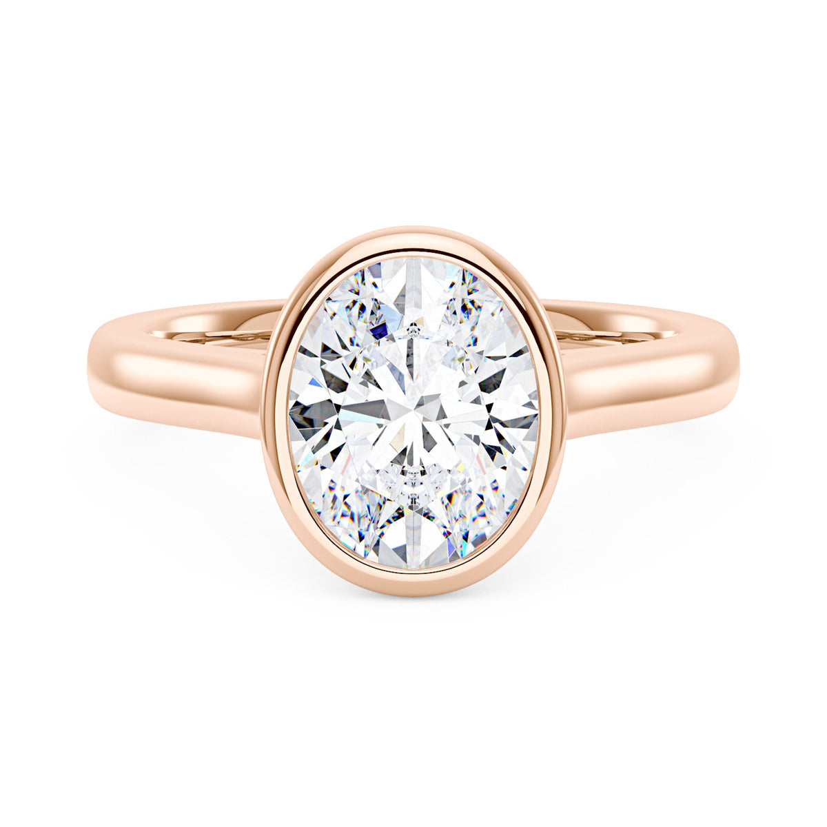 Minimalist Oval Cut Engagement Bezel Ring - NavianJewelry™