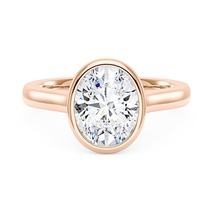 Minimalist Oval Cut Engagement Bezel Ring - NavianJewelry™