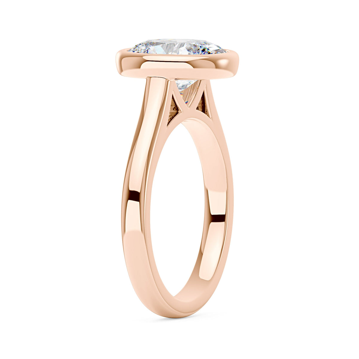 Minimalist Oval Cut Engagement Bezel Ring - NavianJewelry™
